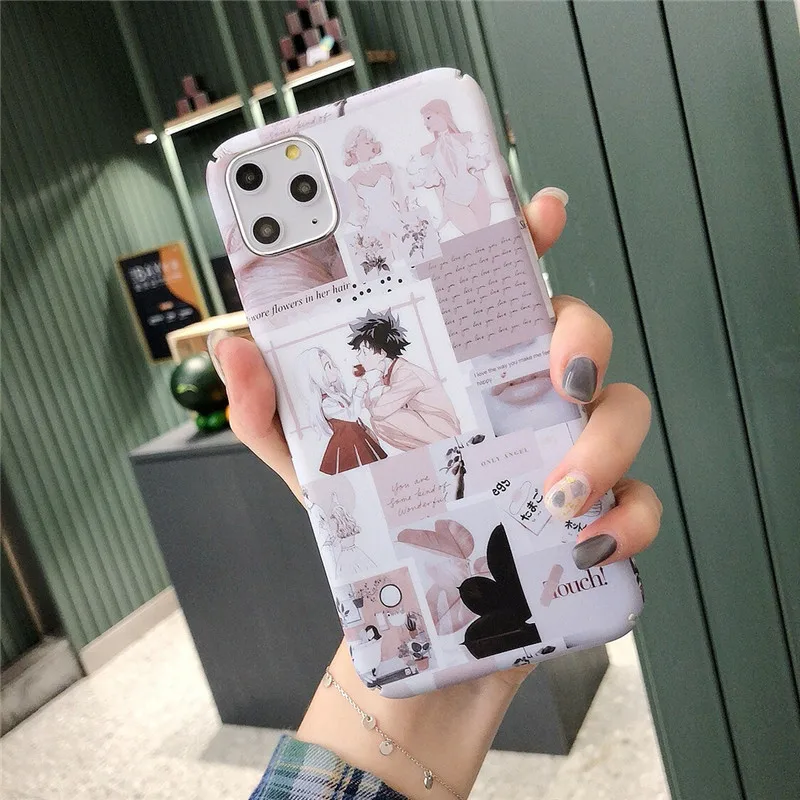 Мультяшный розовый чехол для телефона для iphone 6, 6s, 7, 8 Plus, X, XS, MAX, XR, 11 Pro, Ультратонкий Жесткий чехол из поликарбоната