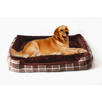 

Winter Warm Kennel For Large Medium Dog Soft Fleece Nest Waterproof Puppy Cushion Plaid Cat Bed Sofa House Dogs Bed Mat House