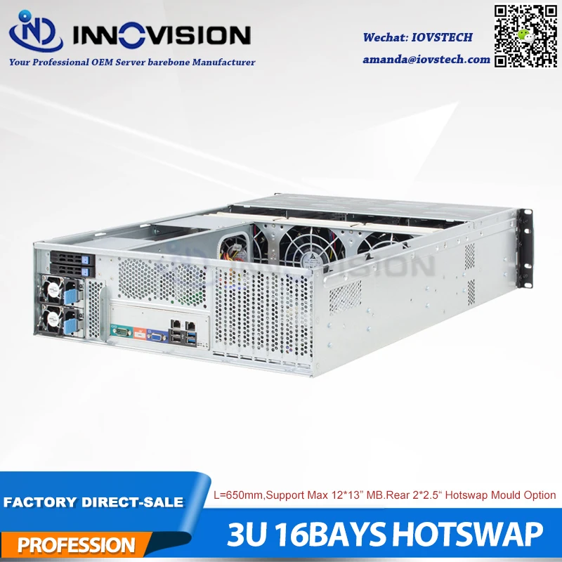 3U 650 мм 16HDD Горячая вилка сервер чехол для компьютера 3u Горячая замена стойка чехол для хранения