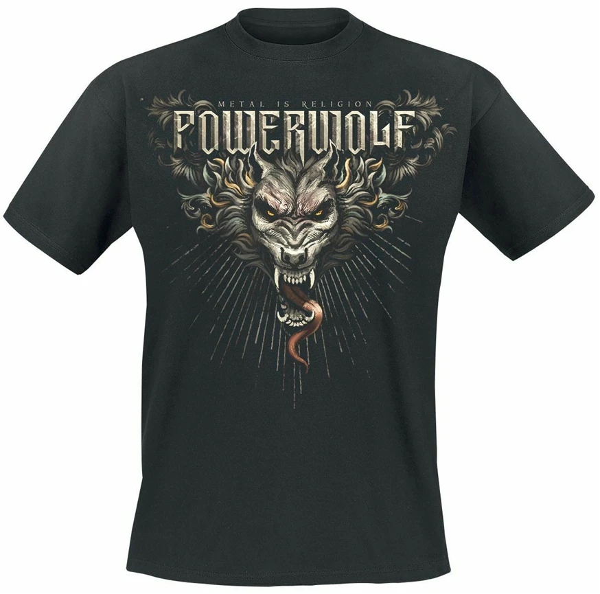 Футболка Powerwolf Dracul Wolf черная уличная футболка новый модный дизайн | Мужская