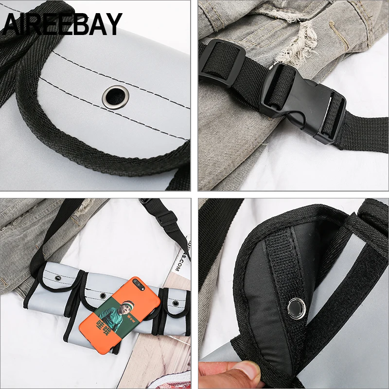 AIREEBAY 5 в 1 светящиеся мужские тактические поясные сумки модная повседневная