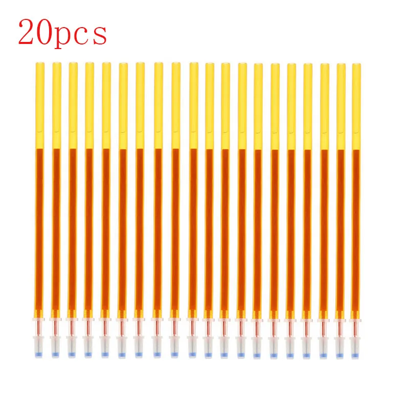 20pc Orange Стираемая ручка может добавить 20 комплектов/набор гелевых заправок 0,5 мм Волшебные стираемые многоцветные Чернила Канцелярские принадлежности Школьные Офисные инструменты для письма - Цвет: 20pc Orange