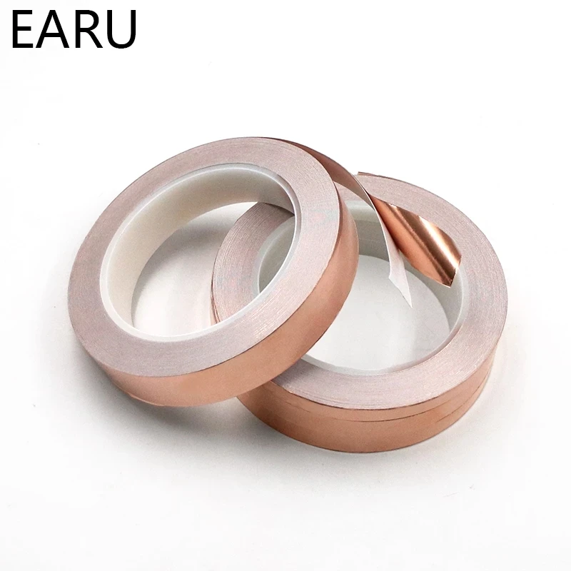 Single Side Conductive Copper Foil Tape Strip Adhesive EMI Shielding Heat Resist Tape 2mm 3mm 4mm 5mm 6mm 8mm 10mm copper foil tape 20 Meters