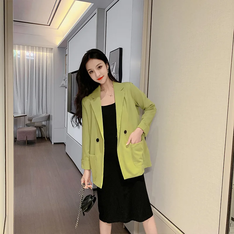 

Photo Shoot 8.5 New Products 8 Fold Korean-style Early Autumn Loose-Fit One-Button Long Sleeve Suit Jacket Fashion E8111 a