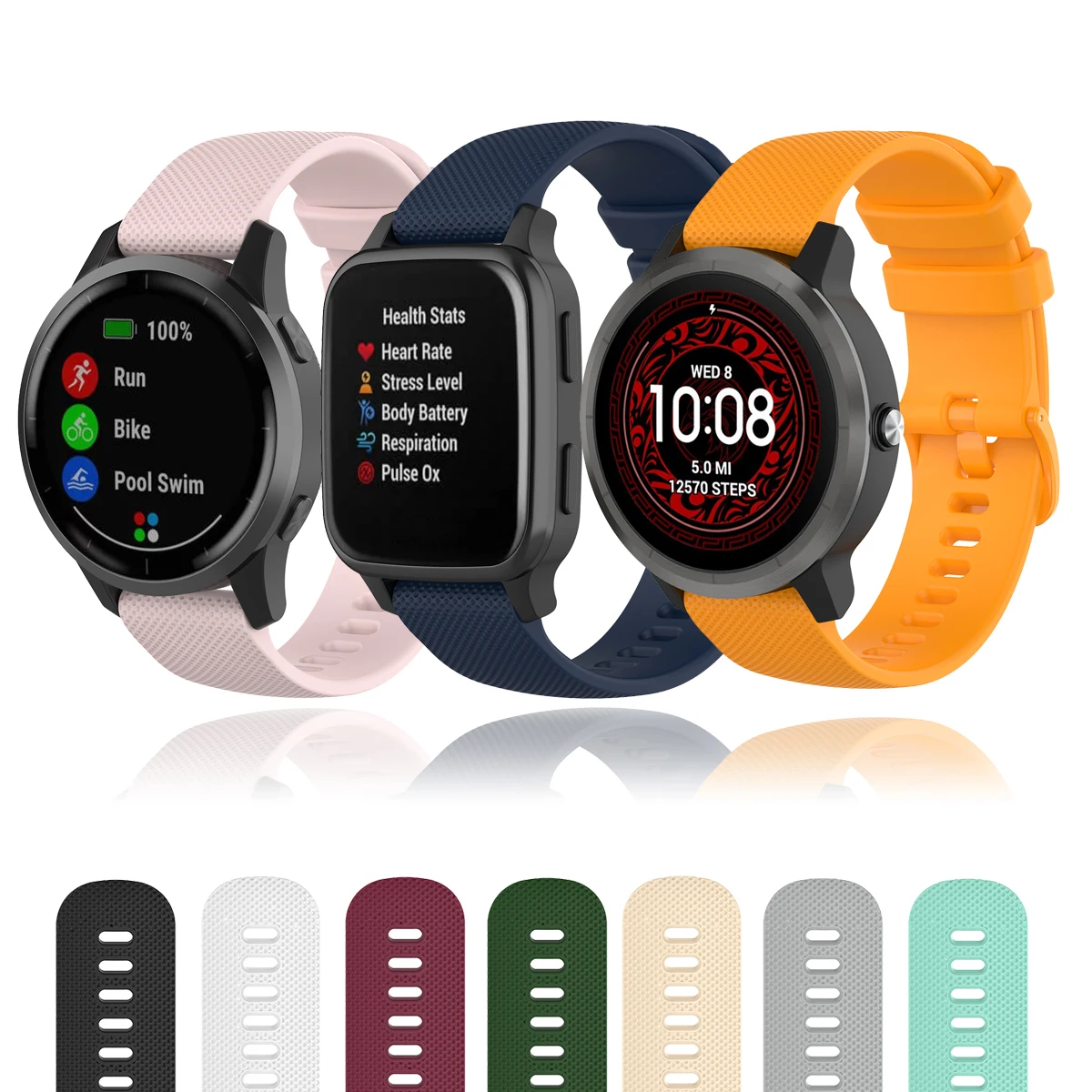 Smart Watch Band for Garmin Vivoactive 3 Venu /Vivoactive 4 4S/Forerunner 645 245m Silicone