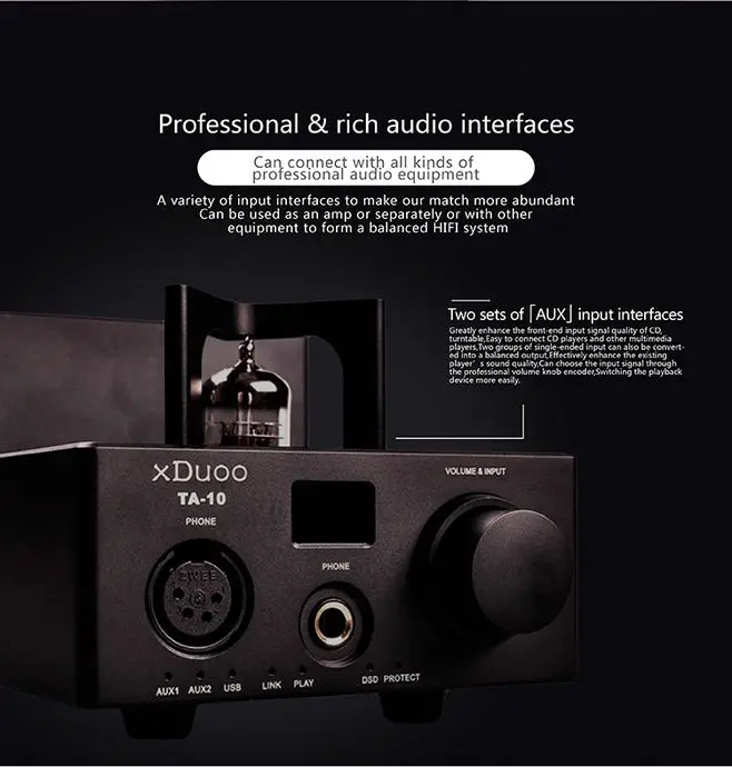 XDUOO TA-10 высококачественный ламповый усилитель для наушников USB DAC и усилитель для наушников