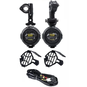 

Motorcycle Auxiliary Lights, LED Headlight Angel Eyes Daytime Running Lights High/Low Beam Replacement for BMW R1200GS/ADV (Auxi