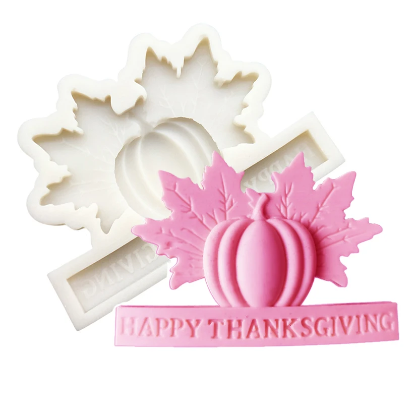 Kürbis Danke Giving Day Silikon Kuchen Form Sugarcraft Cupcake Backform Fondant Dekorieren Werkzeuge