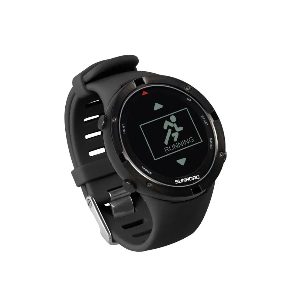 Black SUNROAD смарт gps пульсометр альтиметр Спорт на открытом воздухе цифровые часы для мужчин бег марафон Триатлон компас плавание часы - Цвет: Black