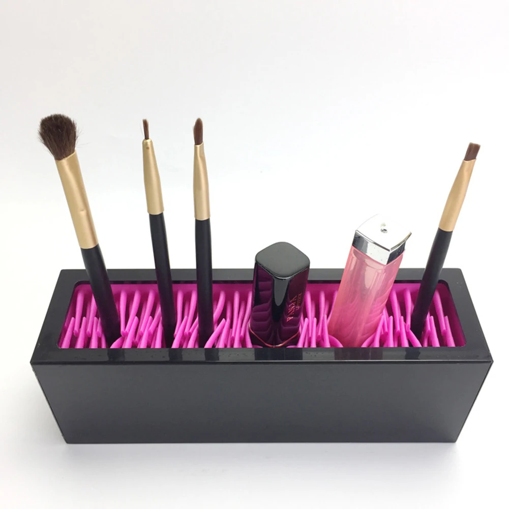 Silicone Makeup Brush Lipsticks Organizer Holder Cosmetic Tools Storage Rack