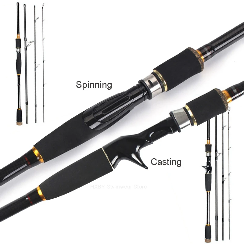 Spinning Fishing Rod 2.4M 2.7M 4 Sections Casting Fishing Pole Carbon Short Portable Distance Throwing Lure Fishing Rod Sea