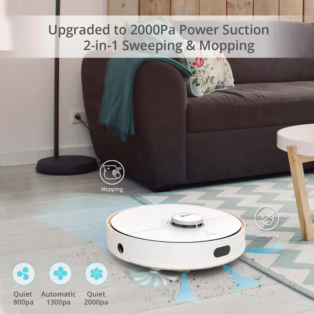  2019 360 S7 Robot Vacuum Cleaner for your Home 2000PA Automatic Sweeping Wash Mop Dust Sterilize La - 4000113487537