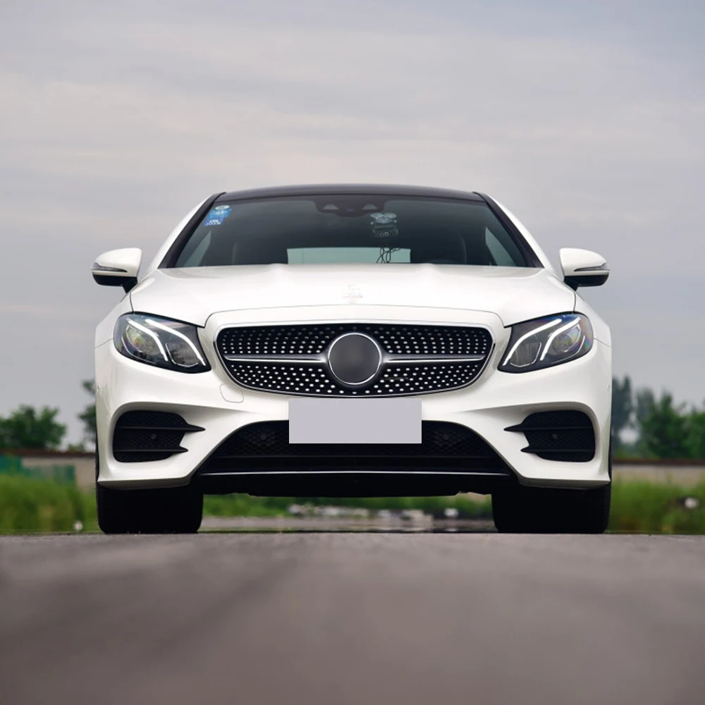 Передняя Спортивная решетка-гриль для Benz W212 серии-, передняя решетка, блестящий черный бампер, украшение, спортивный стиль