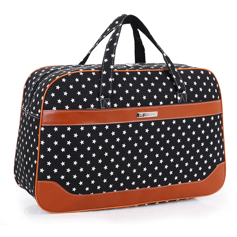 Женская дорожная сумка из парусины, женские сумки, модные сумки, Большая вместительная вещевая сумка для багажа, дорожная сумка LGX87 - Цвет: Black Stars