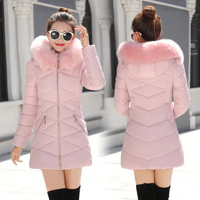 

2018 Autumn And Winter New Style Korean-style down Jacket Cotton-padded Clothes Women's Short Thickening Large Fur Collar Cotton