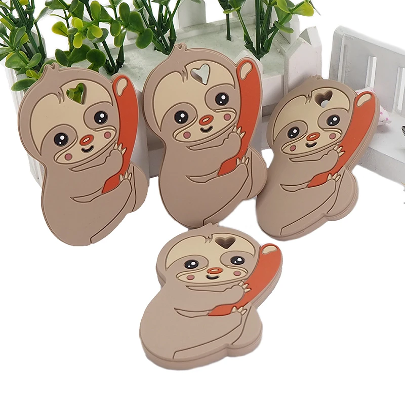 sloth silicone teether