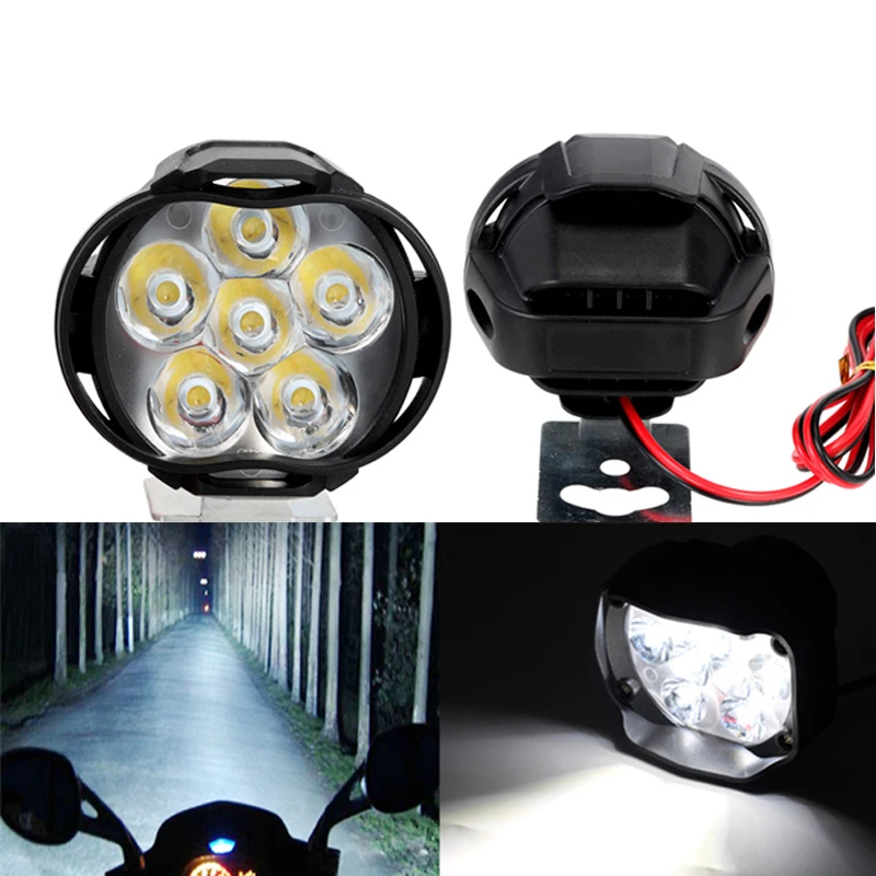 

2Pcs Motorcycles Headlight 2000LM 6500K White Super Bright 6LED Working Spot Light Motorbike Fog Lamp 12V LED Scooters Spotlight