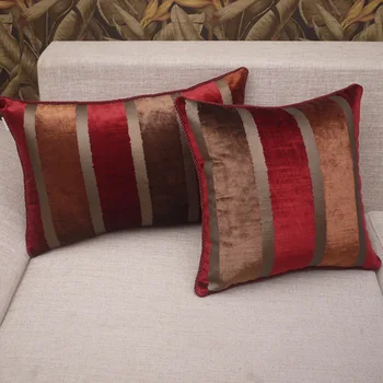 

Luxury Brown Decorative Pillows Invisible Zipper Patchwork Plant Chain Jacquard Cushion Covers for Sofa Living Room Car
