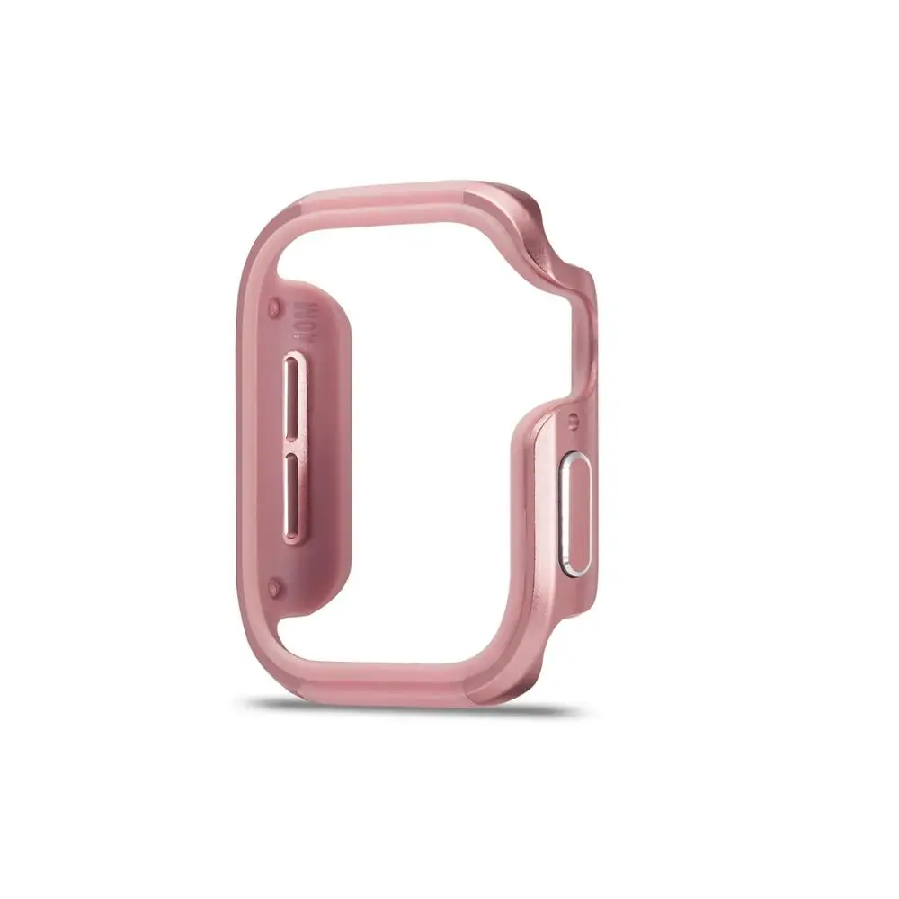 Pink Чехлы из ТПУ+ алюминиевого сплава для Apple Watch 5 мм, защитная крышка для часов iWatch Series 4 44 мм 40 мм, аксессуары для часов - Цвет: Pink