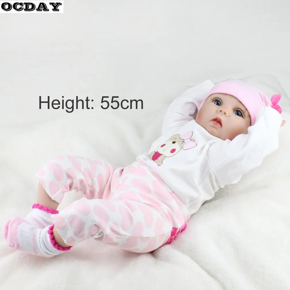 55 см мягкие виниловые куклы Reborn Baby ручной работы дизайн ткань тела Силиконовые Реалистичные живые куклы игрушки для девочек рождественские подарки