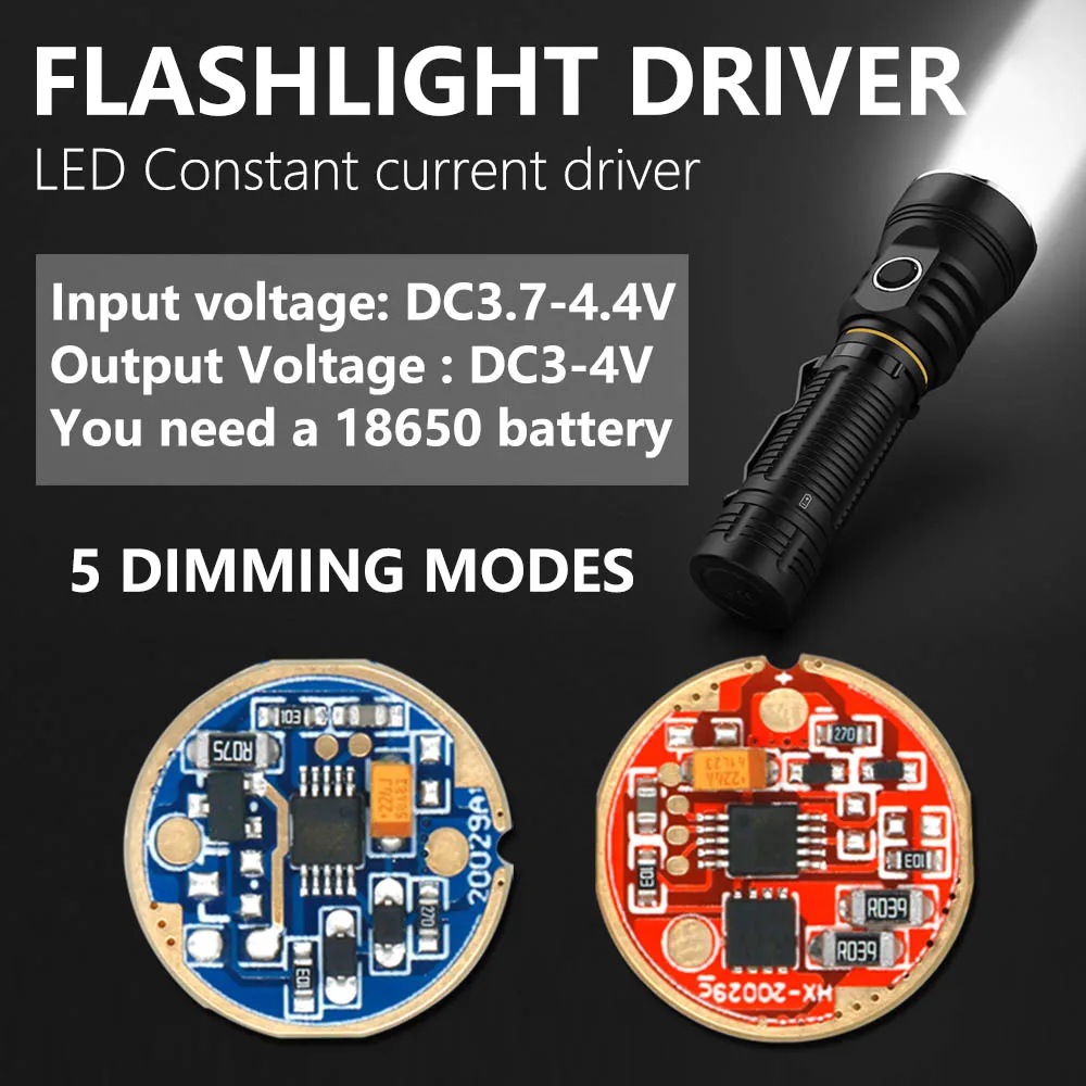 1pcs LED 드라이버 3W 5W 10W 18W 정전류 드라이버 17mm DC3-4V 헤드라이트 손전등 램프 구슬 5 모드/1 모드 변압기