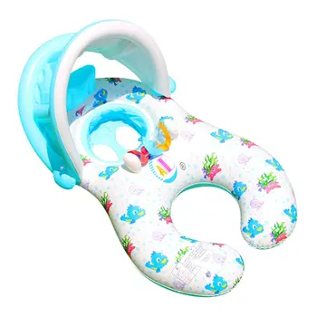 

Infant Sunshade Seat Parent-Child Interactive Swim Ring Mother And Child Ring With Handle Speaker Steering ring
