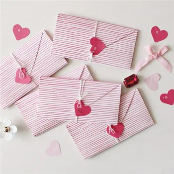 

Party Invitation Heart Shape Mini Letter Envelope Greeting Cards Creative Card Mid-Autumn Festival Teachers Day Greeting Card