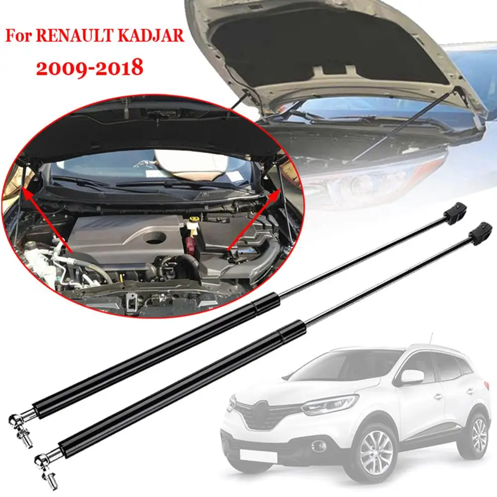 Стойки для RENAULT KADJAR 2009- черный левый/правый передний капот капота 570 мм Автомобильный передний капот стойки автомобильные аксессуары - Цвет: Spring Steel