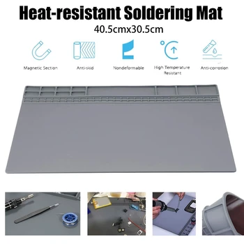 

New Insulation Pad Heat Resistant Soldering Station Silicon Soldering Mat Work Pad Desk Platform Soldering Repair Station