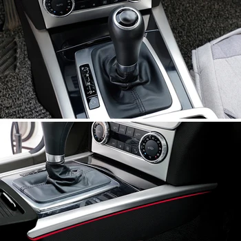 

3D Stainless Steel Console Gear Shift Decal Strips For Mercedes Benz C class W204 2008-2014 Water Cup Holder Frame Cover Trim