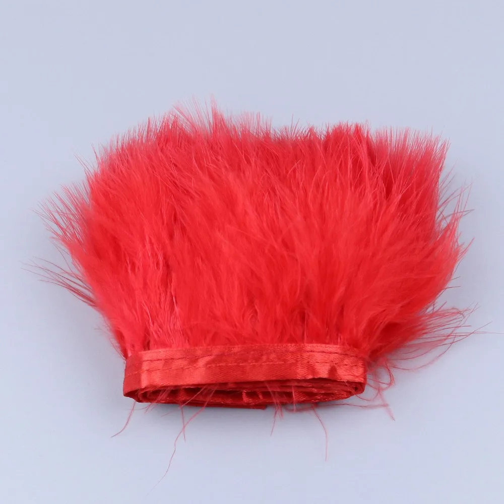 HB0401003 8-10cm red marabou feather fringe 1