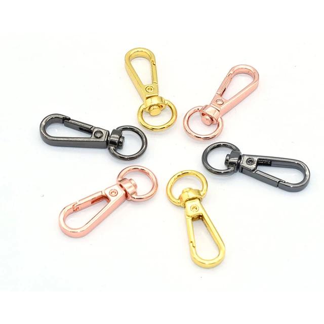 10mm Gold Swivel Snap Hooks Swivel Clasp Push Gate Hook Lanyard Clasp  Trigger Clasps Swivel Snap