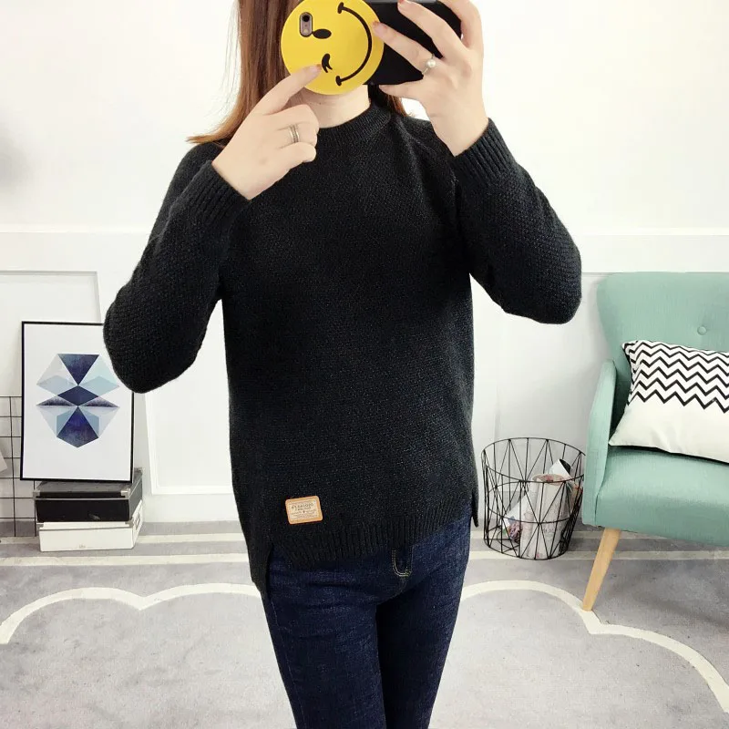Осенний свитер зимний женский модный сексуальный Повседневный с круглым вырезом