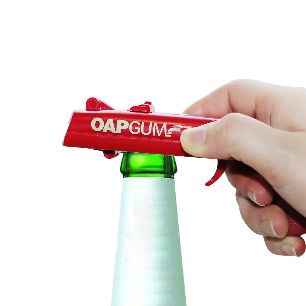 Portable Cap Gun Creative Flying Cap Launcher Bottle Beer Opener Bar Tool Drink Opening Gun Shaped Bottle Lids Shooter