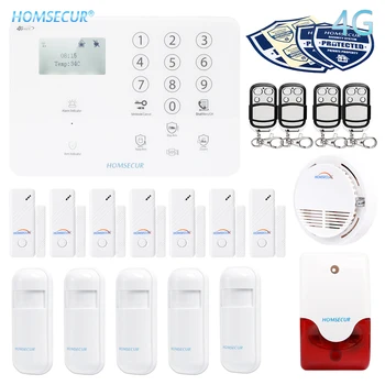 

HOMSECUR AU Delivery Wireless&wired 4G LCD Home Security Alarm System+Multi-Languages Menu GA01-4G-W