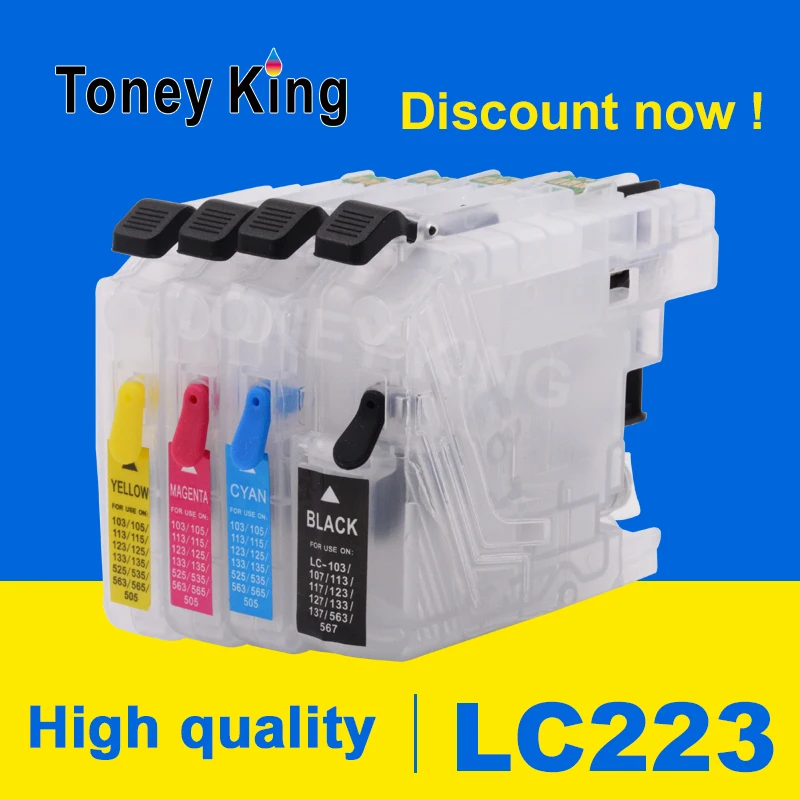 Toney universal(король LC223 XL заправляемые чернильные картриджи для Brother LC 221 223 225 227 229 MFC-J4420DW J4620DW J4625DW J5320DW принтер