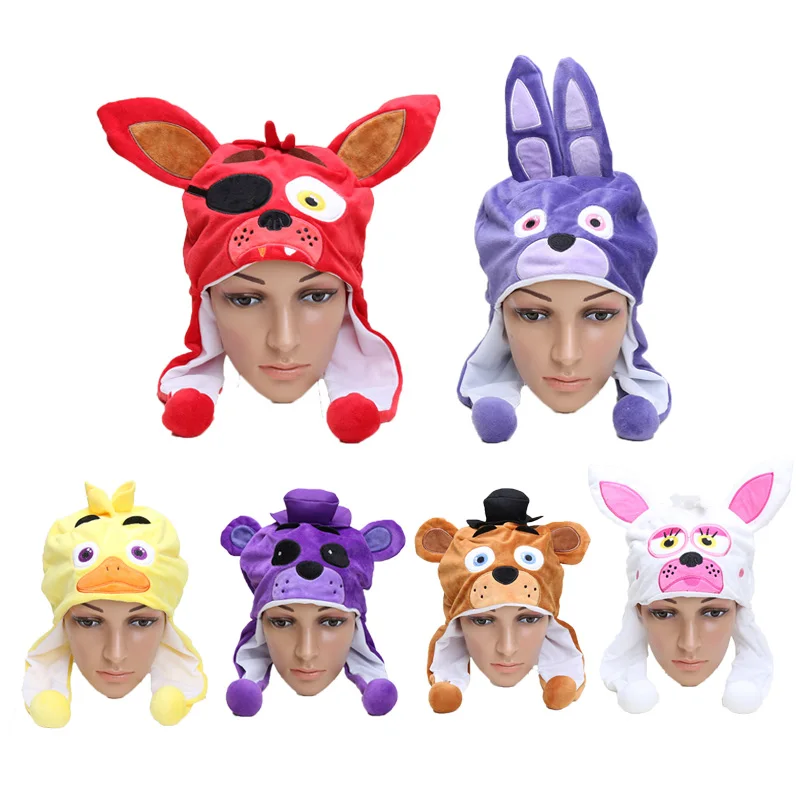 Juguetes de Freddy dibujos animados sombrero para Cosplay zorro Freddy Chica Mangle felpa de Bonnie sombrero Freddy suave de peluche de felpa muñecas