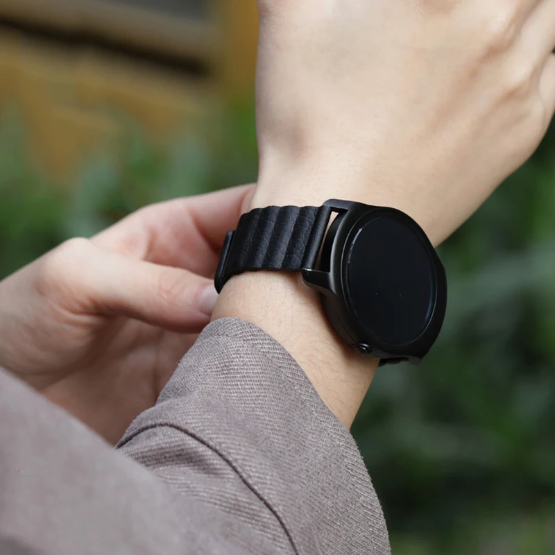 20 мм 22 мм Магнитный кожаный ремешок для Amazfit samsung Galaxy gear s3 Galaxy 42 46 мм активный ремешок для часов браслет Quickfit