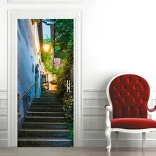 Браслеты с подвесками набор творческая модель 3D двери наклейки Сан-Марино старый уличный деревянный дверные рамы обновления Self-декоративная наклейка Водонепроницаемый двери