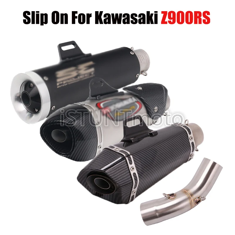 

Slip On For Kawasaki Z900RS Z900 RS Motorcycle Exhaust Full System Escape Modified Scooter Muffler Middle Link Pipe with Exhaust