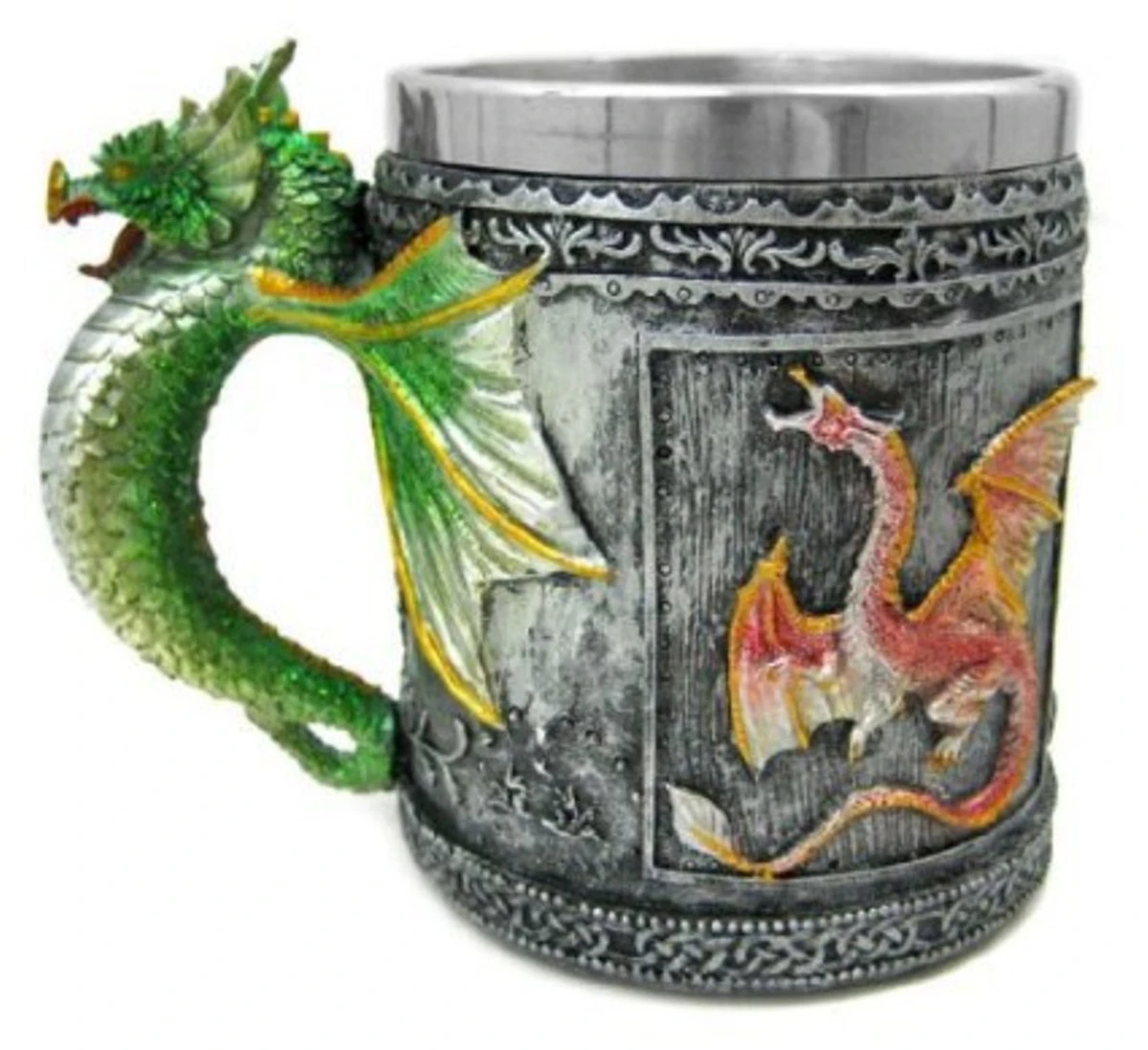 Нержавеющая сталь средневековый Дракон королевские кружки пиво Штайн Tankard кофе чайная кружка Хэллоуин Бар креативные посуда для напитков подарок 350 мл