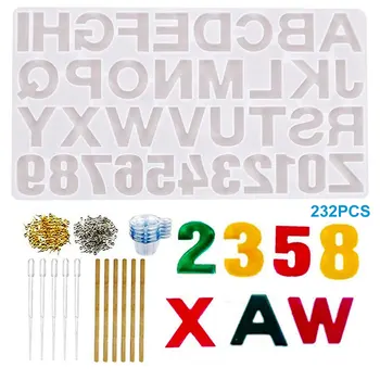 

232pcs/set Silicone Mold For Resin Silicone Epoxy Resin Alphabet Pattern DIY Clay Epoxy Resin Casting Molds For Jewelry