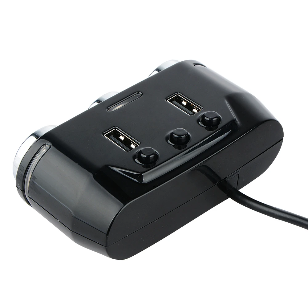 12 V-24 V автомобильный прикуриватель 3 сдвоенная розетка сплиттер светодиодный USB Зарядное устройство адаптер Напряжение монитор для телефона Pad