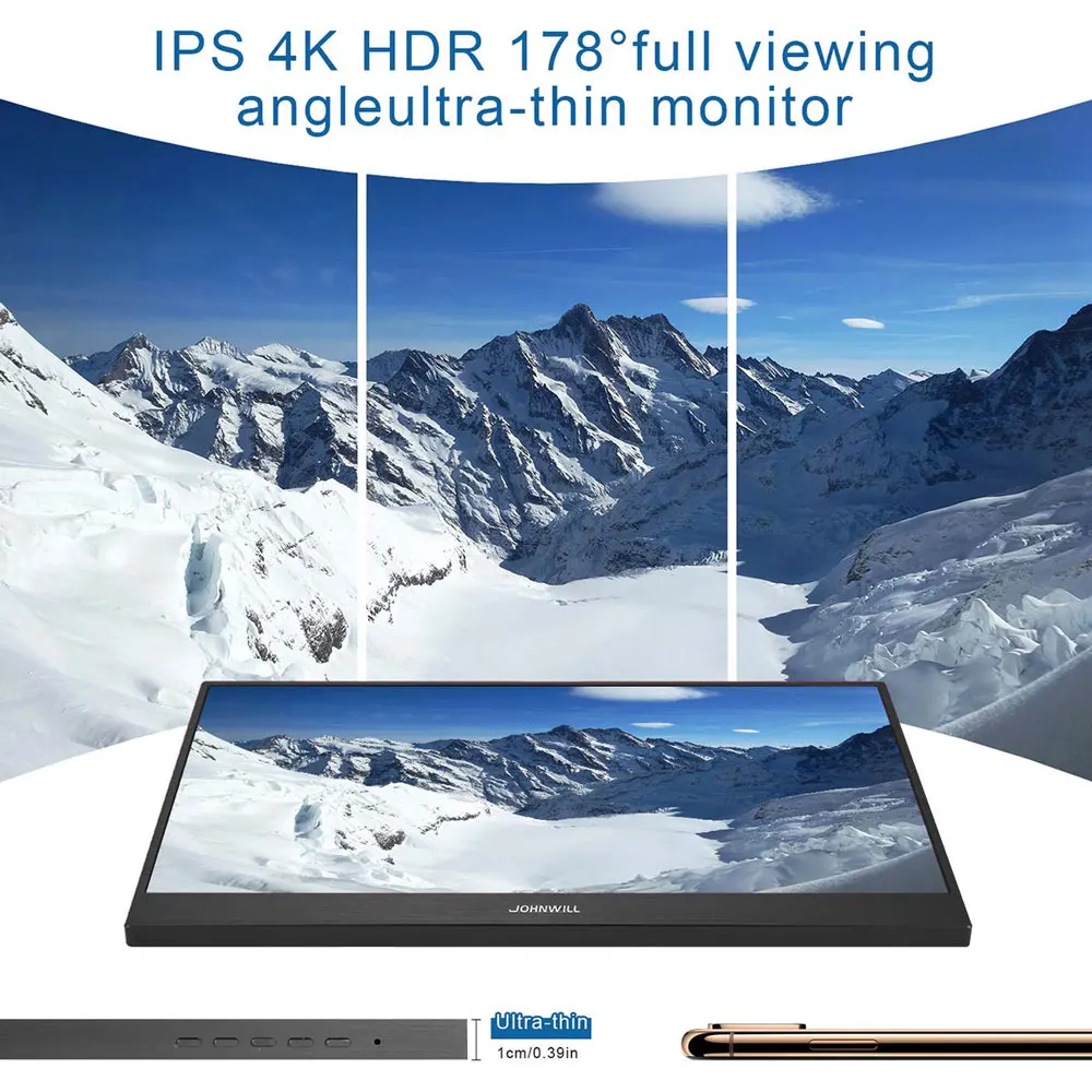 17,3 дюймов HD 4K ips портативный игровой экран монитор ПК 3840X2160 для PS3 PS4 Macbook 13," 15,6" lcd USB C HDMI компьютерный монитор