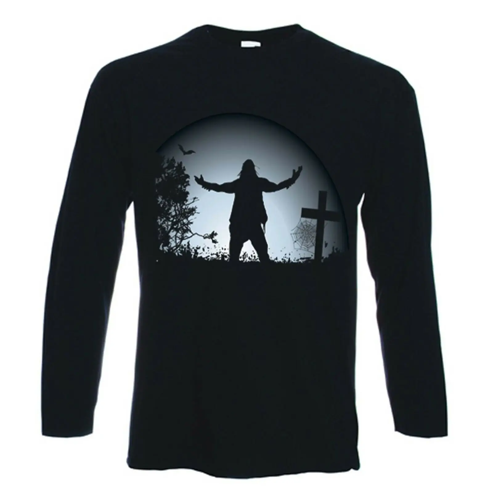 ZOMBIE LONG SLEEVE T-SHIRT - Night Of The Living Dead Goth Zombies Halloween | Мужская одежда