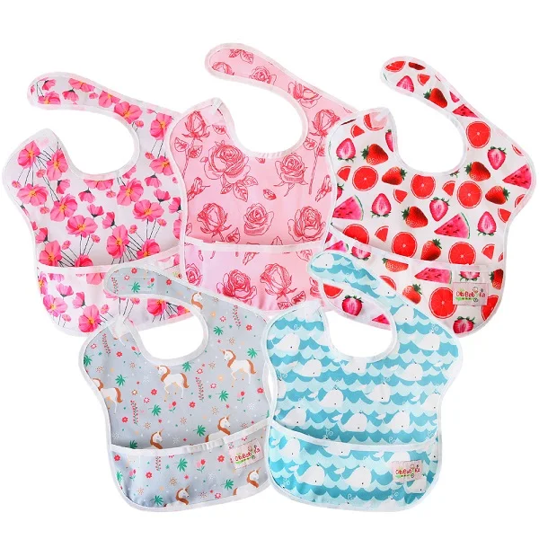 SZY-5pcs-03 5 шт./упак. водонепроницаемые детские нагрудники Infantil кормящая бандана нагрудник Ohbabyka бренд детское питание нагрудник Единорог узоры печать детские вещи - Цвет: SZY-5pcs-03