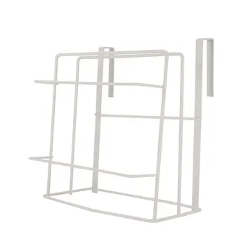 

Chopping Board Holder Black White Double Layer Stainless Steel Shelf Cutting Board Rack Iron Restaurant Bar Wall Hanging
