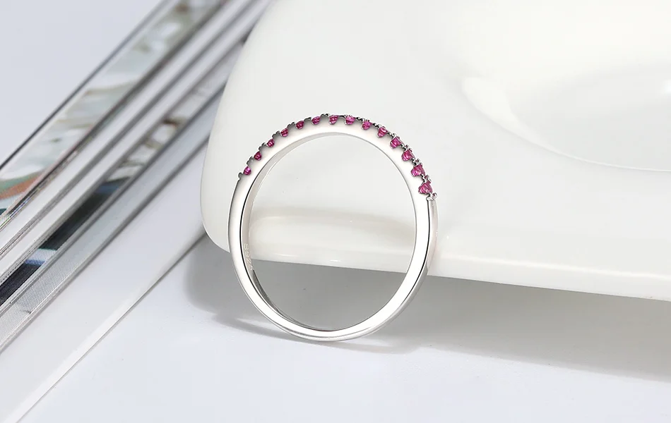 925 Серебряные кольца ORSA JEWELS, Стерлинговое Серебро, женские блестящие полурулоны, проложенные цветной, с кубическим цирконом, кольца, подарок на каждый день, ювелирные изделия SR188