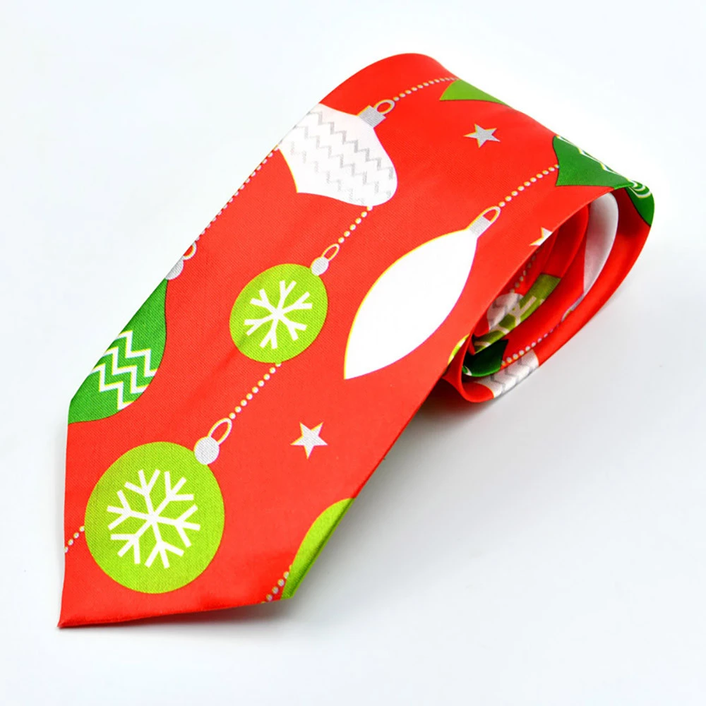 

Men Fashion Neckties Festival Christmas SnowflakeTie Soft Designer Super Quality Polyester Character Carbon Gift Accessory 921