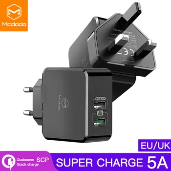 

EU/UK Adapter USB Charger 5A Super Fast charging For HUAWEI Mate 20 pro P20 Honor 10 Charger Mobile Phone for iPhone Samsung S9